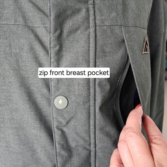 Men's Dark Green RipZone  Ski/Snowboarding Jacket, S L, Waterproof, Breathable - Picture 15 of 16